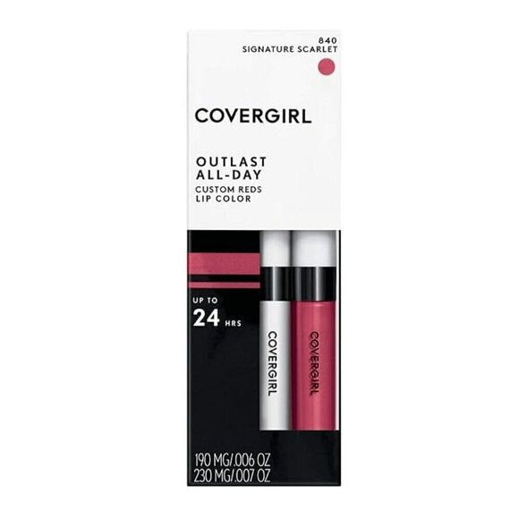 5$25 NWT COVERGIRL Outlast All-Day Lip Color Custom Reds, Signature Scarlet 840 - Picture 1 of 16